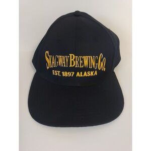 Headwear Skagway‎ Brewing Co. Alaska Black Yellow  Embroidery Adjustable Cap Hat